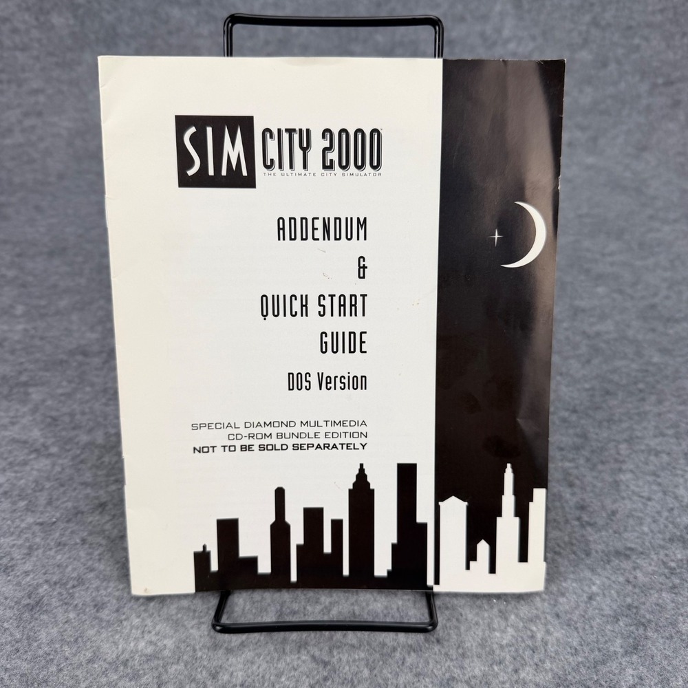 SimCity 2000 DOS Addendum Quick Start Guide Manual Reference Charts 1994 EA